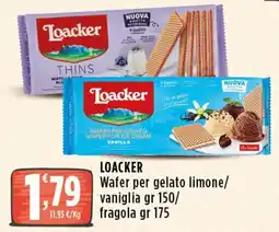 Rossotono Carrefour Loacker Wafer per gelato limone/vaniglia fragola offerta