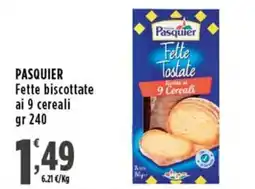 Rossotono Carrefour Pasquier Fette biscottate ai 9 cereali offerta