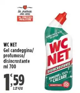 Rossotono Carrefour WC NET Gel candeggina/profumoso/disincrostante offerta