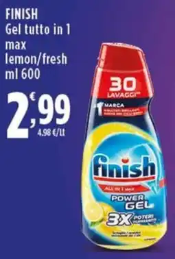 Rossotono Carrefour Finish Gel tutto in 1 max lemon/fresh offerta