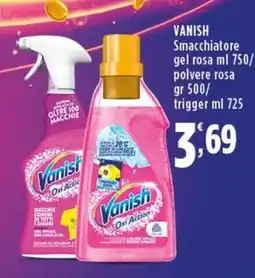 Rossotono Carrefour Vanish Smacchiatore gel rosa/ polvere rosa/ trigger offerta