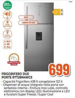 Expert Di Lella Frigorifero due porte RT728N4WCE offerta