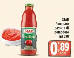 Rossotono Carrefour Star Pummarò passata di pomodoro offerta