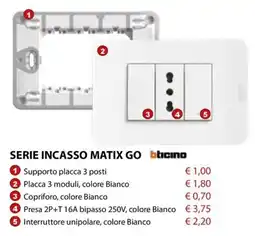 Bricocasa Placca 3 moduli, colore Bianco offerta