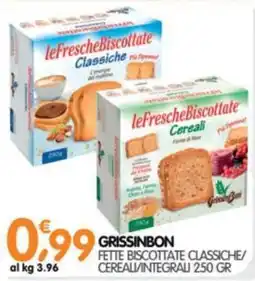 Le Delizie del Sud GrissinBon fette biscottate classiche/cereali/integrali offerta