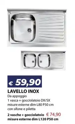 Bricocasa Lavello inox offerta