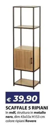 Bricocasa Scaffale 5 ripiani offerta