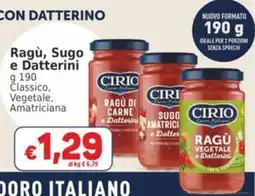 Sidis Ragù, Sugo e Datterini Cirio offerta