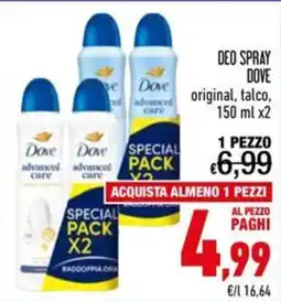 Spesa Facile Conad Deo spray Dove advanced care offerta