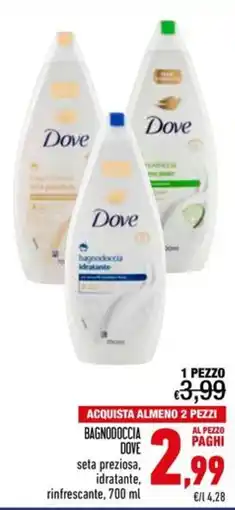 Spesa Facile Conad Bagnodoccia Dove seta preziosa, idratante, rinfrescante offerta