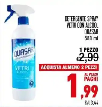 Detergente spray vetri con alcool Quasar