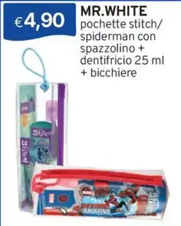 Sirene Blu MR.WHITE pochette stitch/spiderman offerta