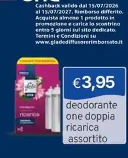 Sirene Blu Glade deodorante one doppia ricarica assortito offerta