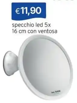 Sirene Blu specchio led 5x 16 cm con ventosa offerta