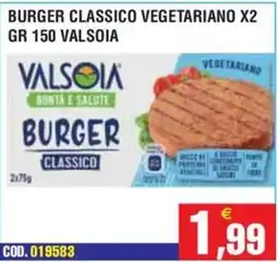 Immenso Cash Burger classico vegetariano Valsòia offerta