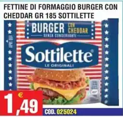 Immenso Cash Fettine di formaggio burger con cheddar gr sottilette offerta