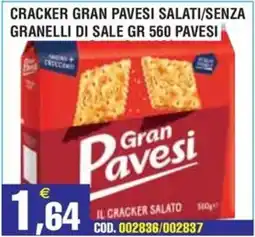 Immenso Cash Cracker gran pavesi salati/ senza granelli di sale offerta