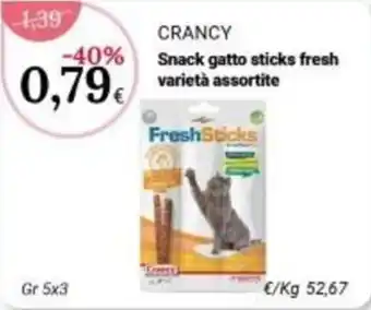 Crancy snack gatto sticks fresh