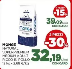 L´Isola dei Tesori Monge Natural Superpremium Medium Adult Ricco in Pollo offerta