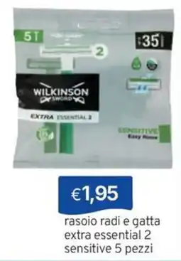 Sirene Blu Wilkinson Sword rasoio extra essential 2 sensitive offerta