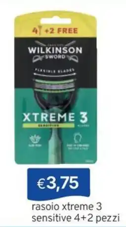 Sirene Blu Wilkinson Sword rasoio xtreme 3 sensitive offerta