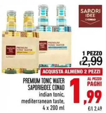 Premium tonic water Saporidee Conad