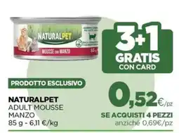 L´Isola dei Tesori Naturalpet adult mousse manzo offerta