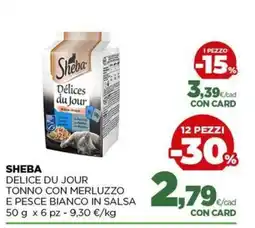 L´Isola dei Tesori Sheba Delice du Jour Tonno con Merluzzo e Pesce Bianco in Salsa offerta