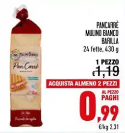 Spesa Facile Conad Pancarrè Mulino Bianco Barilla offerta