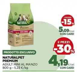 L´Isola dei Tesori Naturalpet Premium Adult Mini al Manzo offerta