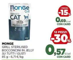 L´Isola dei Tesori Monge Grill Sterilised Bocconcini in Jelly offerta