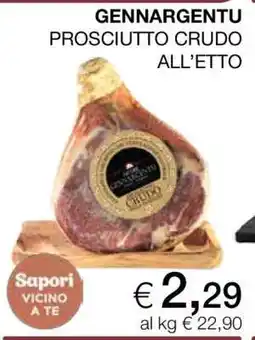 Coop GENNARGENTU PROSCIUTTO CRUDO ALL’ETTO offerta