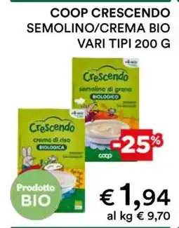 Coop COOP CRESCENDO SEMOLINO/CREMA BIO offerta