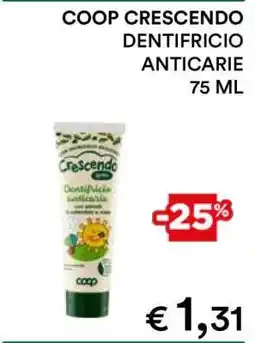 Coop COOP CRESCENDO DENTIFRICIO ANTICARIE 75 ML offerta