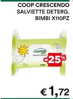 Coop COOP CRESCENDO SALVIETTE DETERG. BIMBI X110PZ offerta