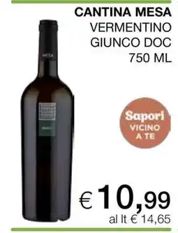 Coop CANTINA MESA VERMENTINO GIUNCO DOC offerta