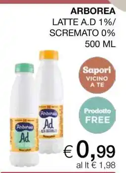 Coop ARBOREA LATTE A.D 1%/ SCREMATO 0% 500 ML offerta