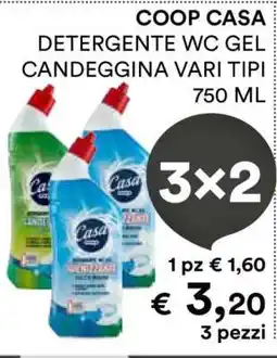 Coop COOP CASA DETERGENTE WC GEL CANDEGGINA VARI TIPI 750 ML offerta