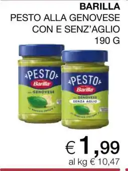 Coop BARILLA PESTO ALLA GENOVESE CON E SENZ'AGLIO offerta