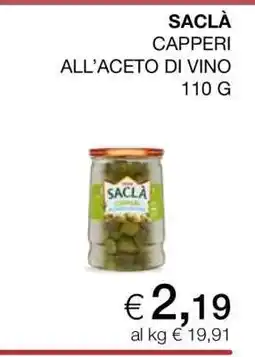 Coop SACLÀ CAPPERI ALL’ACETO DI VINO offerta