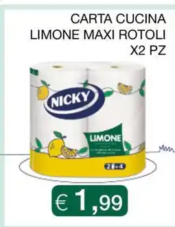 Coop NICKY CARTA CUCINA LIMONE MAXI ROTOLI X2 PZ offerta