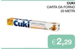 Coop Cuki Carta da Forno offerta