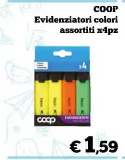 Coop COOP Evidenziatori colori assortiti x4pz offerta
