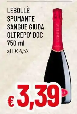 Famila LEBOLLÈ SPUMANTE SANGUE GIUDA OLTREPO' DOC 750 ml offerta