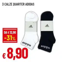 Famila 3 CALZE QUARTER ADIDAS offerta