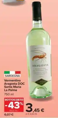 Carrefour Vermentino Aragosta DOC Santa Maria La Palma offerta