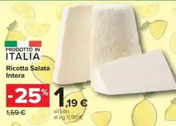 Carrefour Ricotta Salata Intera offerta