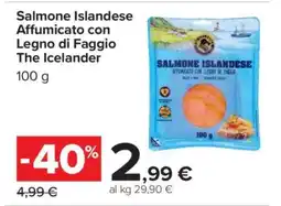 Carrefour Salmone Islandese Affumicato con Legno di Faggio The Icelander offerta