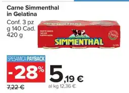 Carrefour Carne Simmenthal in Gelatina offerta