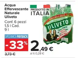Carrefour Acqua Effervescente Naturale Uliveto offerta